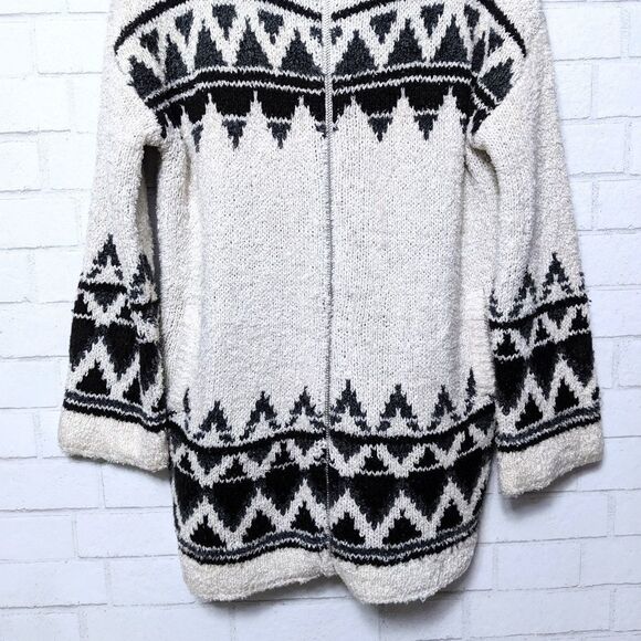 BDG Southwest Fuzzy Long Zip Hood Sweater S - Picture 4 of 10